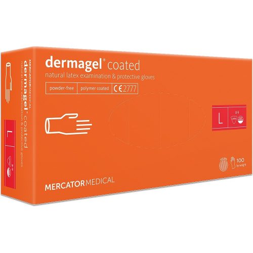 Dermagel latex púdermentes vizsgálókesztyű 100db L méret, belső latexmentes réteggel