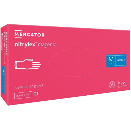 Nitrylex PF Púdermentes nitril kesztyű Magenta 100db M