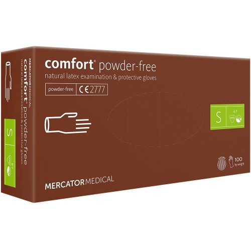 Comfort Púdermentes Latex kesztyű 100db S Powder-free