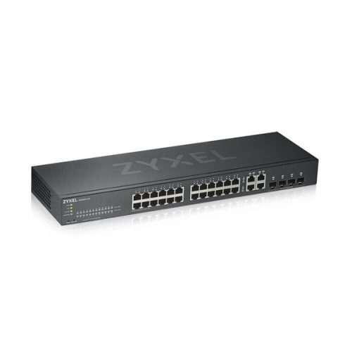 ZYXEL Switch 24x1000Mbps + 4xGigabit kombó SFP+, Fémházas Menedzselhető, Rackes (24xGbE port), GS1920-24V2-EU0101F